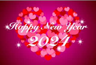 Many Heart Happy New Year Greeting