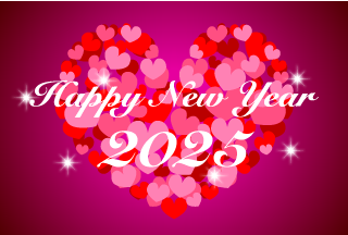 Many Heart Happy New Year Greeting