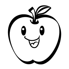 Smile Apple Black and White