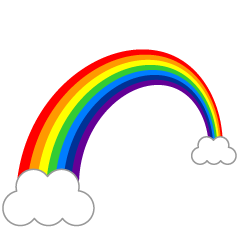 Flat 3D Rainbow and Cloud