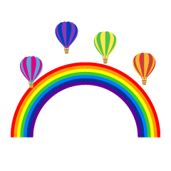 Rainbow and Hot Air Balloon