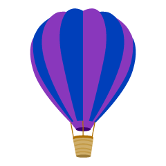 Blue and Purple Hot Air Balloon