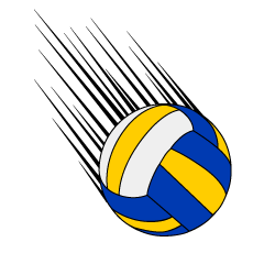 Blue and Yellow Volleyball Ball Spike