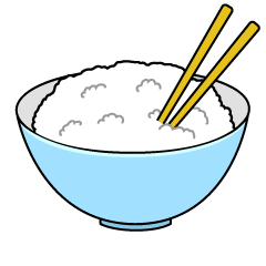 Rice in Blue Bowl