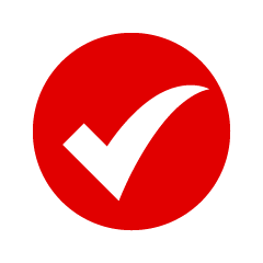 Marca de verificación roja