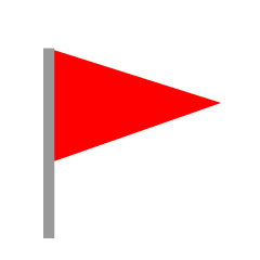 Bandera triangular roja
