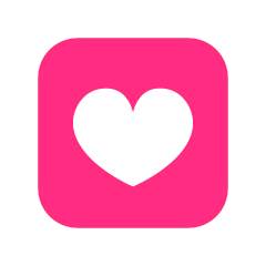 Pink Heart Rounded Square