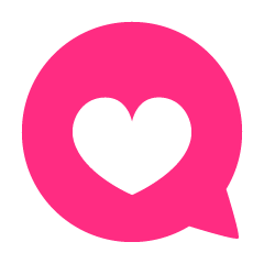 Pink Heart Circle Speech Bubble