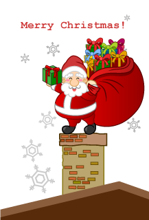 Santa Claus Standing on a Chimney