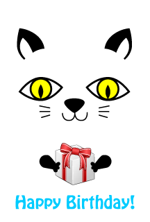 Give a present cat birthday card