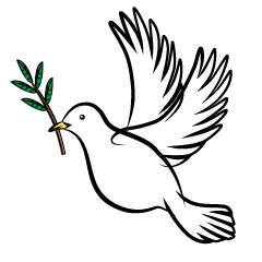 Dove Line with Olive Branch