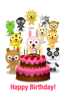 Animales lindos feliz cumpleaños