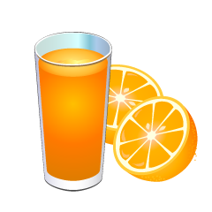 Cortar naranja y jugo