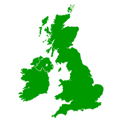 Mapa de Reino Unido e Irlanda