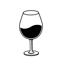 Copa de vino en blanco y negro