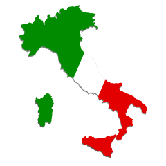 Mapa de la bandera de Italia