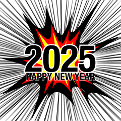 Exploding Happy New Year 2025