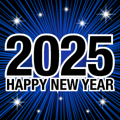 Happy New Year 2025 Glitter Blue