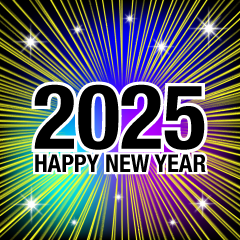Happy New Year 2025 Glitter Universe