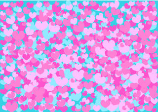 Pink and Light Blue Hearts