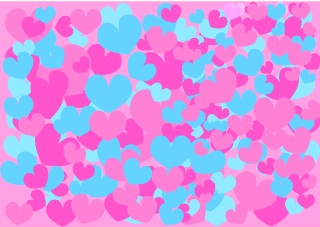 Pink and Light Blue Hearts