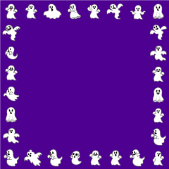 Ghosts Square Border Purple