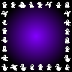 Ghosts Square Border Dark