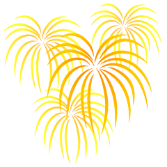 Many Yellow Fireworks