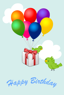 Globos y pájaros ' regalos de cumpleaños