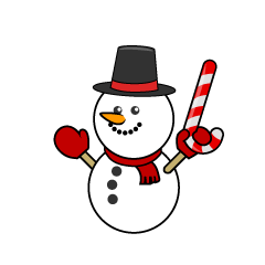 Snowman with Candy Cane