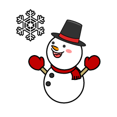 Cute Snowman in Snow