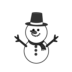 Snowman Black and White