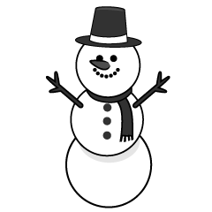 Tall Snowman Black and White