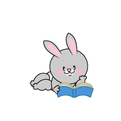 Rabbit Lying Down and Reading