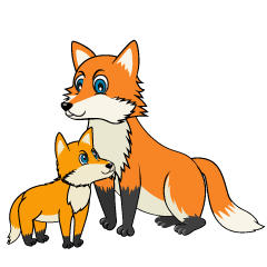 Parent and Child Fox