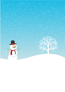 Snowman Snow Scene