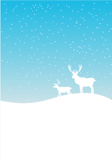 Reindeer Snow Scene