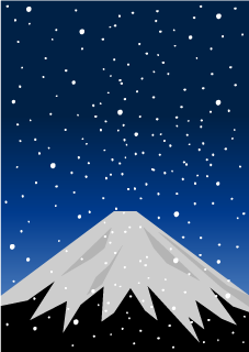 Mountain Snow Scene at Night