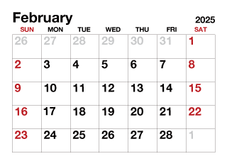 February 2025 Calendar