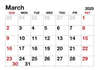March 2025 Calendar