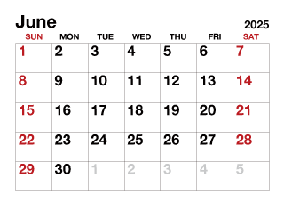 June 2025 Calendar