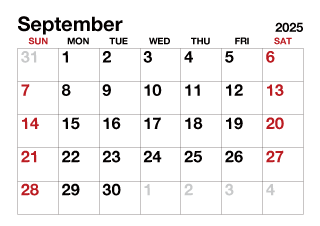 September 2025 Calendar