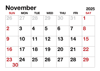 November 2025 Calendar