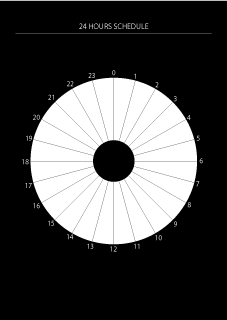 24 Hours Circle Schedule Black