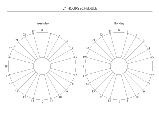 Horario de 24 horas días laborables y festivos