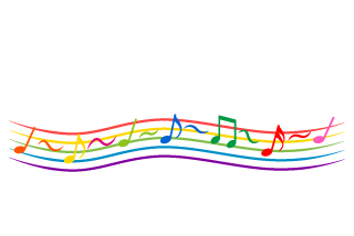 Notas musicales coloridas