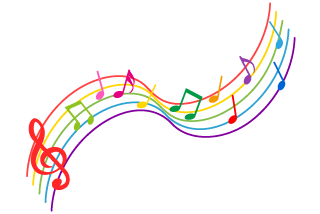 Rising Colorful Music Notes