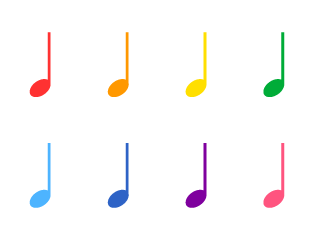 Colorful Quarter Notes