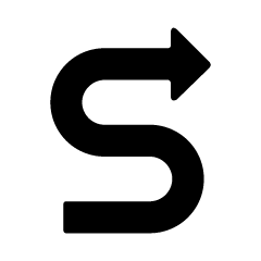 Black S-Curve Arrow