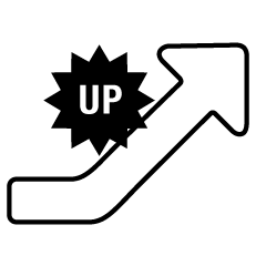 Start Up Arrow with UP Black and White